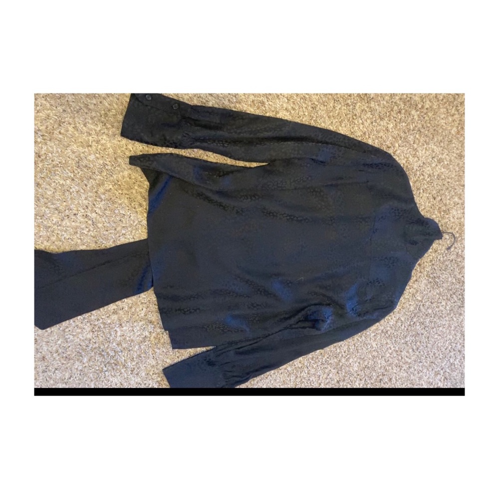 Nili Lotan Avani Silk Tie Blouse in Black Multi - Picture 5 of 5